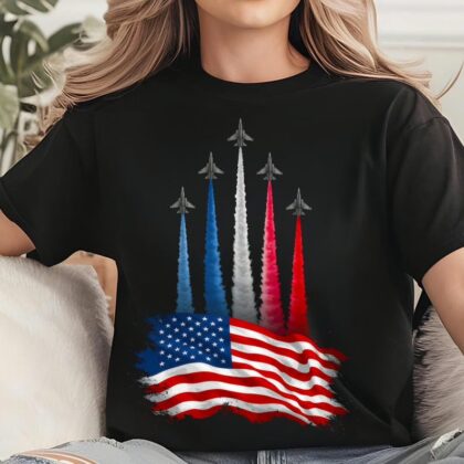 Realistic Jet Planes Patriotic 4th of July Shirt, Fireworks Fourth Of July T Shirt, Gift For Family