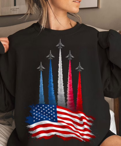 Realistic Jet Planes Patriotic 4th of July Shirt, Fireworks Fourth Of July T Shirt, Gift For Family