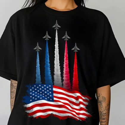Realistic Jet Planes Patriotic 4th of July Shirt, Fireworks Fourth Of July T Shirt, Gift For Family