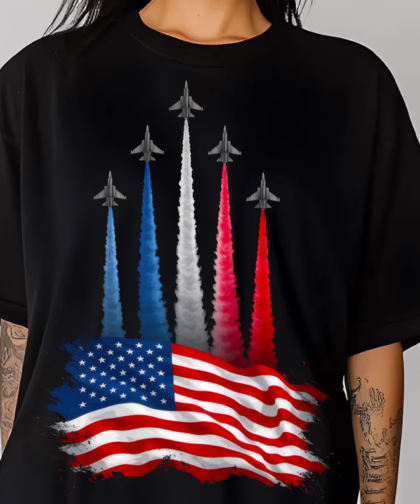 Realistic Jet Planes Patriotic 4th of July Shirt, Fireworks Fourth Of July T Shirt, Gift For Family