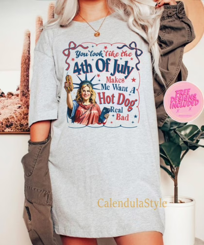 You Look Like the 4th of July Jennifer Coolidge Shirt, Patriotic Fourth of July Shirt, Independence Day Sweatshirt
